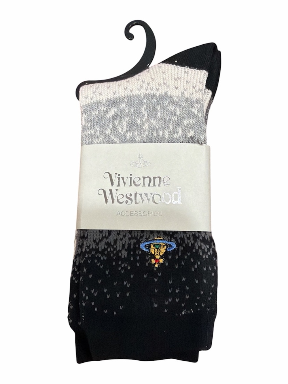 Vivienne Westwood Black, Gray & White Patterned Women's Socks